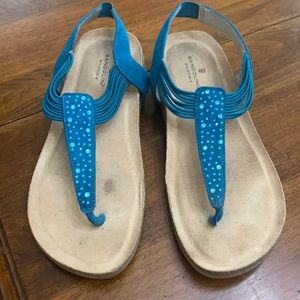 Blue Sparkly Sandals